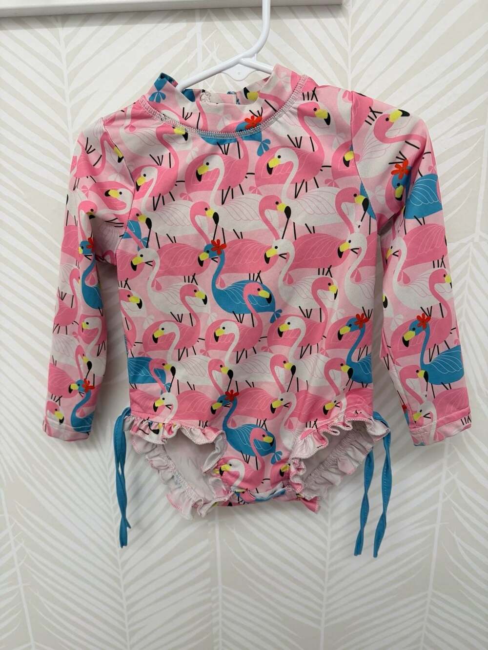 Besser Baby Flamingo Print Long Sleeve Swimsuit 12-18M